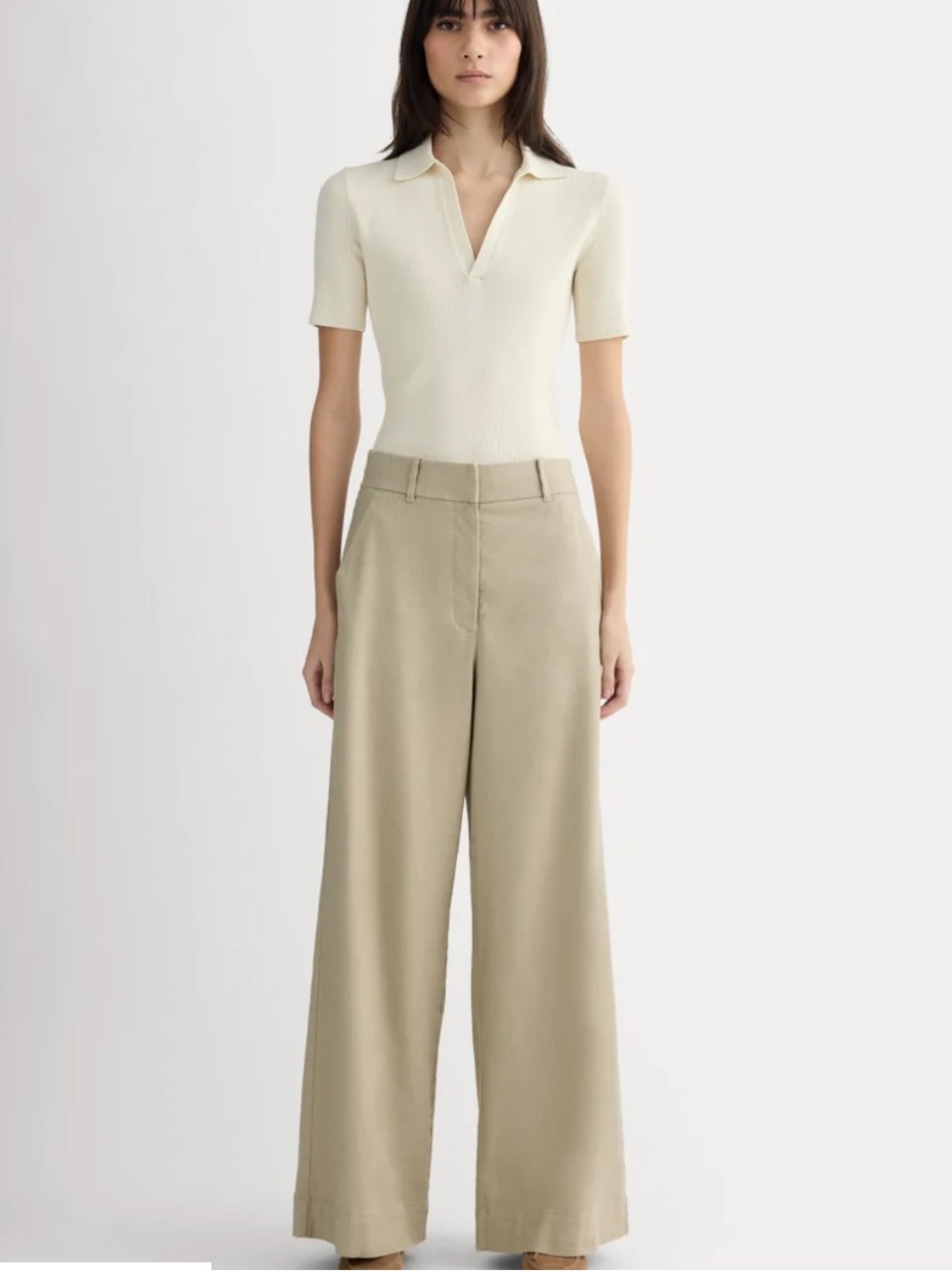 Everlane linen blend Wide Leg High-Rise Pants